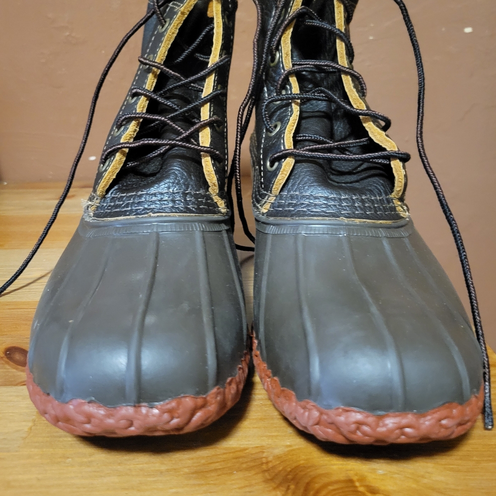 L.L. Bean NEW Black and Brown Bean Duck Boots 8" For Weather